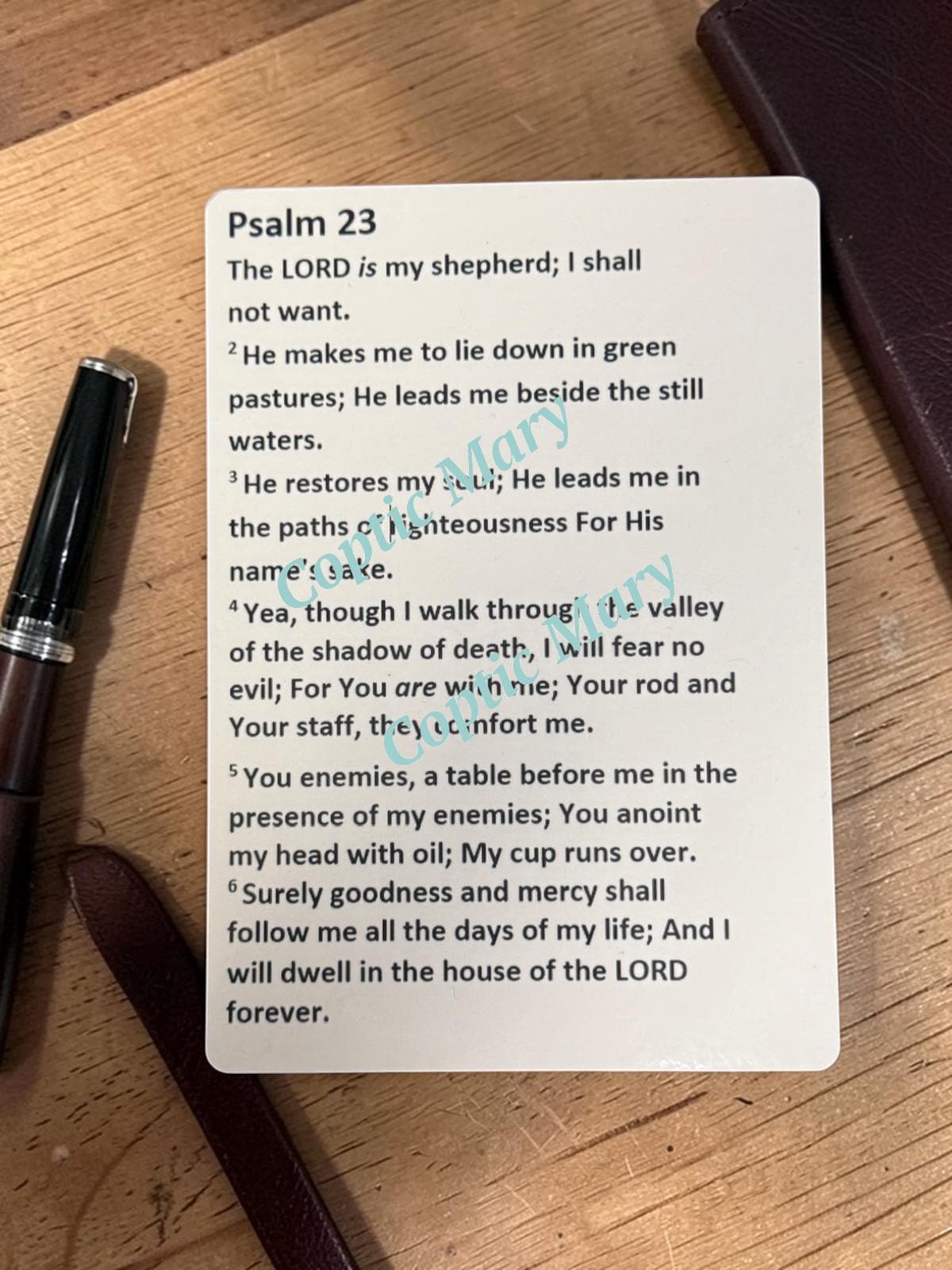 Psalm 23- Laminated Card in different sizes