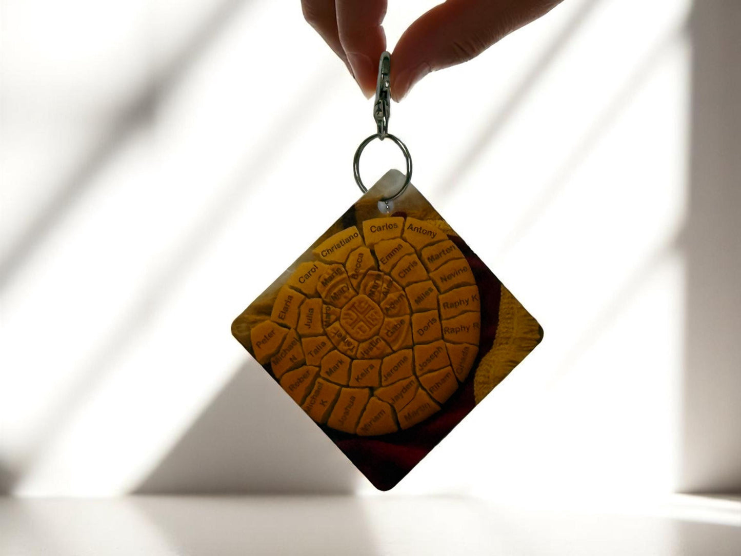 Bread of Life Double-Sided Christian Keychain | Personalized Coptic Bread Design | John 6:35 Scripture Gift