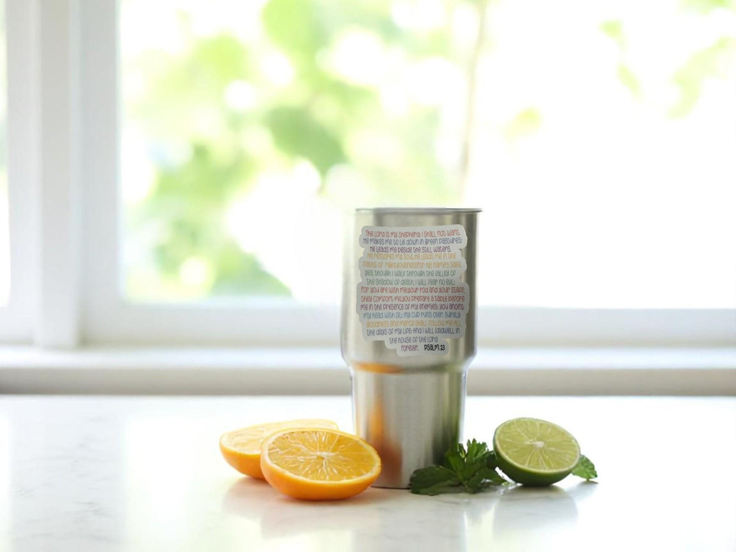 A waterproof Sticker for Psalm 23