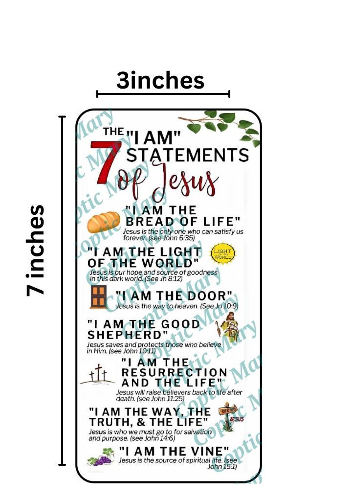 The 7 " I AM" Statments of Jesus Laminated Card