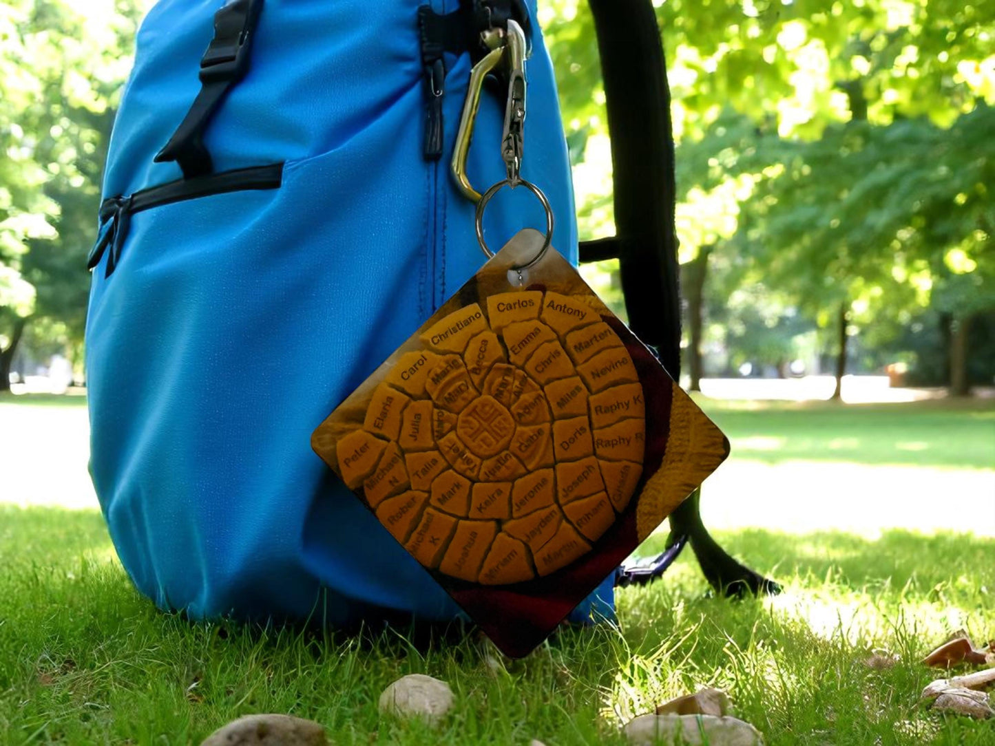 Bread of Life Double-Sided Christian Keychain | Personalized Coptic Bread Design | John 6:35 Scripture Gift