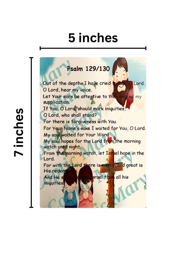 Psalm 130 ( NKJV )Laminated card for kids