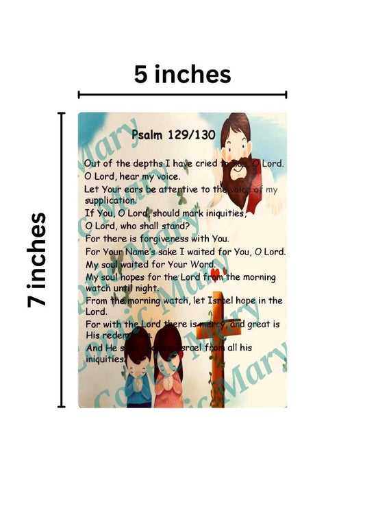 Psalm 130 ( NKJV )Laminated card for kids
