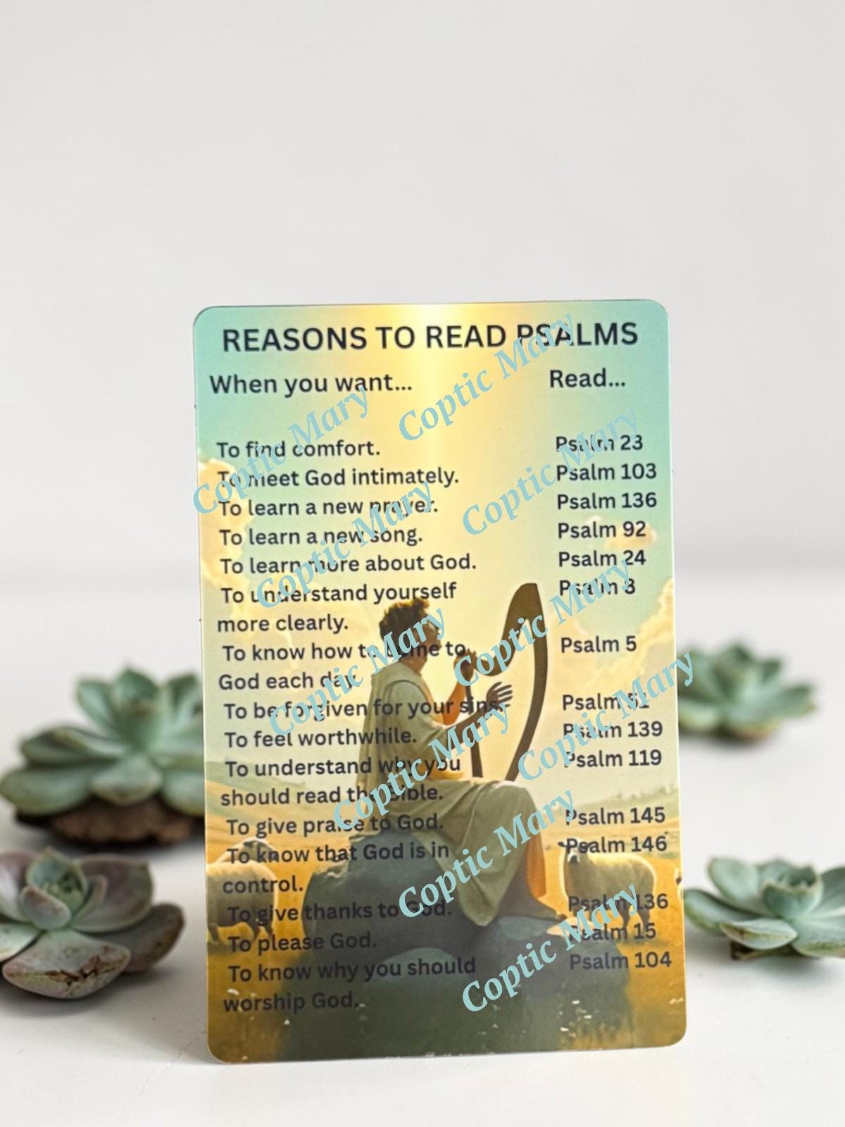 Reasons to read Psalms- Laminated Card in different sizes