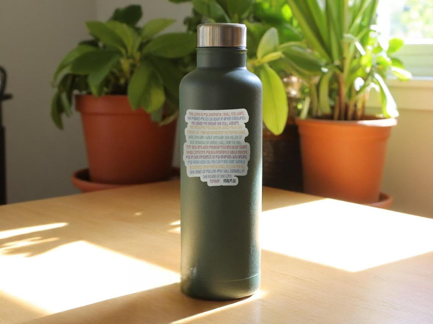 A waterproof Sticker for Psalm 23