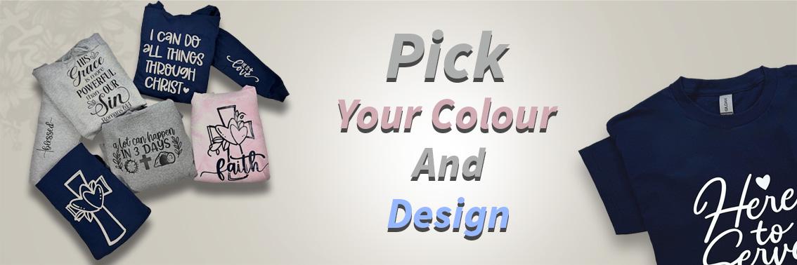 Customizable Christian T-Shirt, "Here to Serve" Design