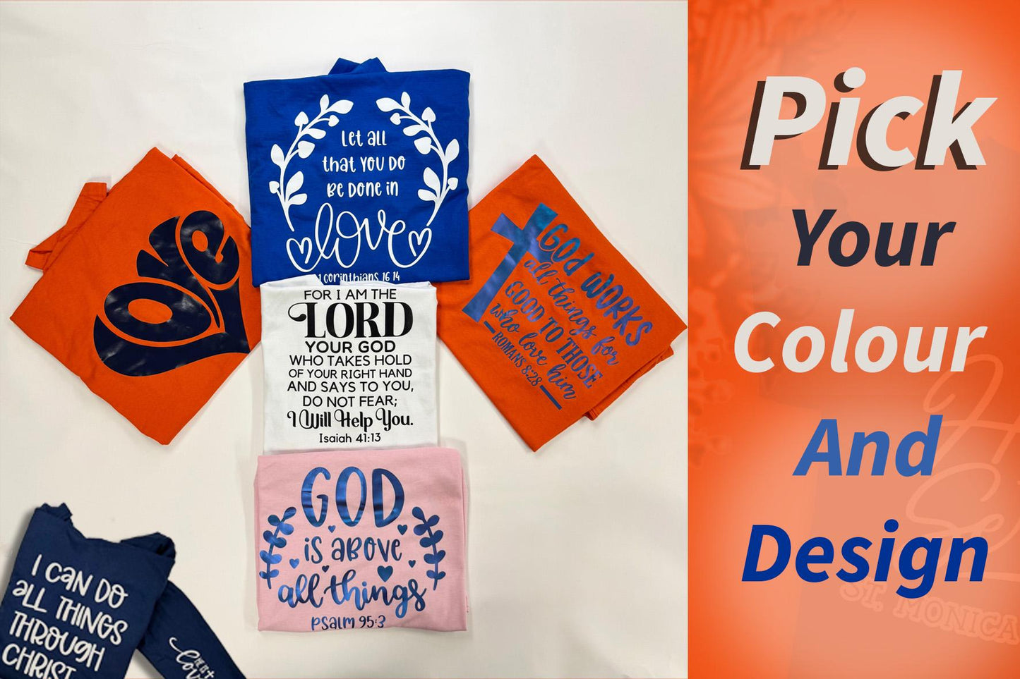 Customizable Christian T-Shirt, "Here to Serve" Design