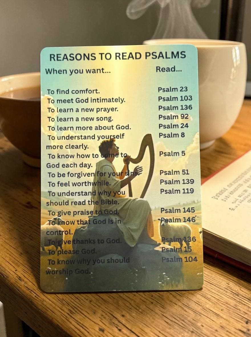 Reasons to read Psalms- Laminated Card in different sizes