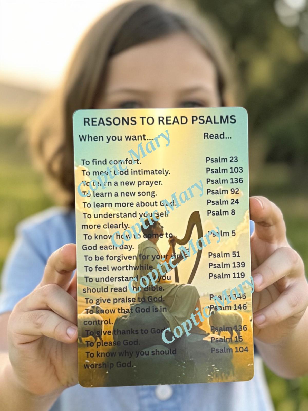 Reasons to read Psalms- Laminated Card in different sizes