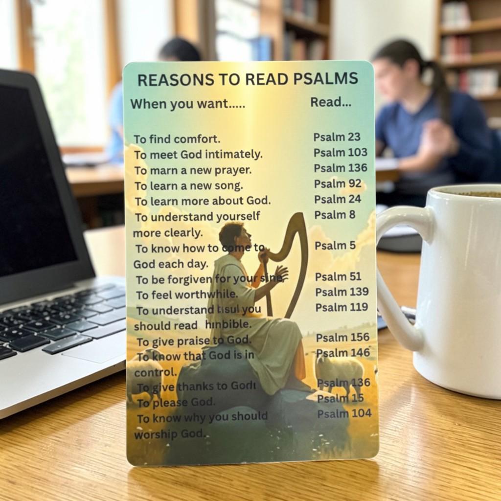 Reasons to read Psalms- Laminated Card in different sizes